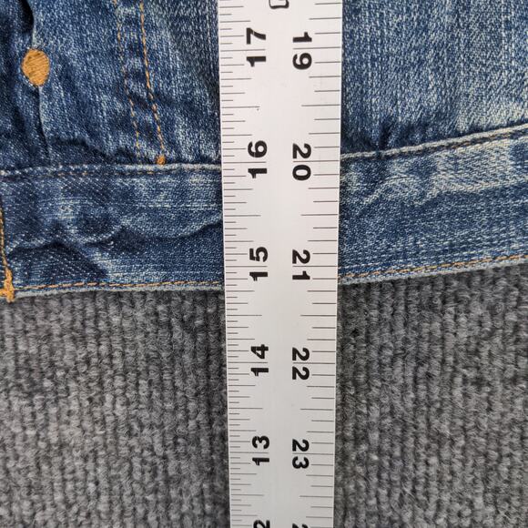 J. Crew Denim Jacket Size M Blue Denim Full Zip Front Pockets 100% Cotton - Picture 4 of 10